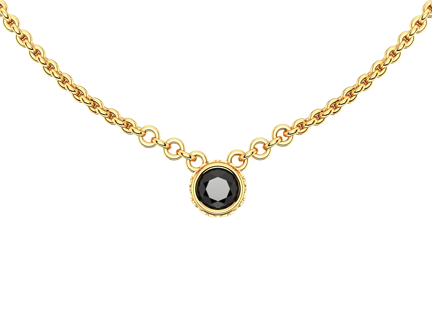 Gemmes De La Divinite necklace, 18K rose gold, set with a black spinel. Chain length: 380 to 410 mm.    