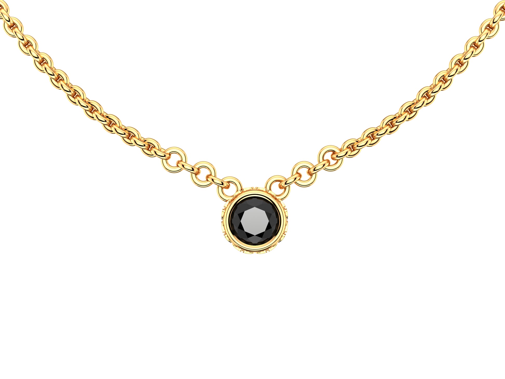 Gemmes De La Divinite necklace, 18K rose gold, set with a black spinel. Chain length: 380 to 410 mm.    