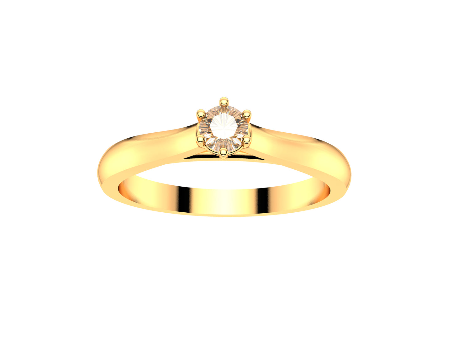 Forever engagement ring, 18K rose gold, set with a brilliant-cut diamond available in 0.1 to 0.19 carats. 