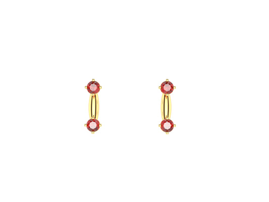 Gemme's De La Divinite earrings, 18K rose gold, rubies. Width: x mm. Inner diameter: x mm.