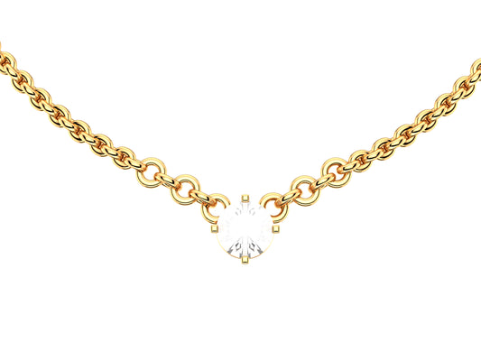 Forever necklace, 18K rose gold, set with a brilliant-cut diamond totaling 0.4 carats. Diameter of the pattern: 7 mm. Chain length: 380 to 410 mm.