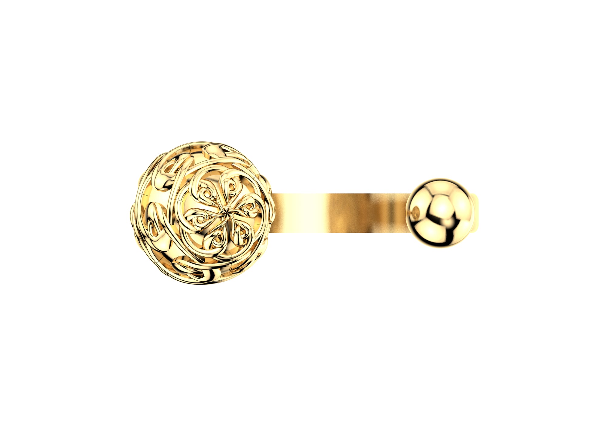 Flores de MatiJaro ring, 18K rose gold. Width bubbles of the pattern: 9.0 mm. and 4.3 mm.