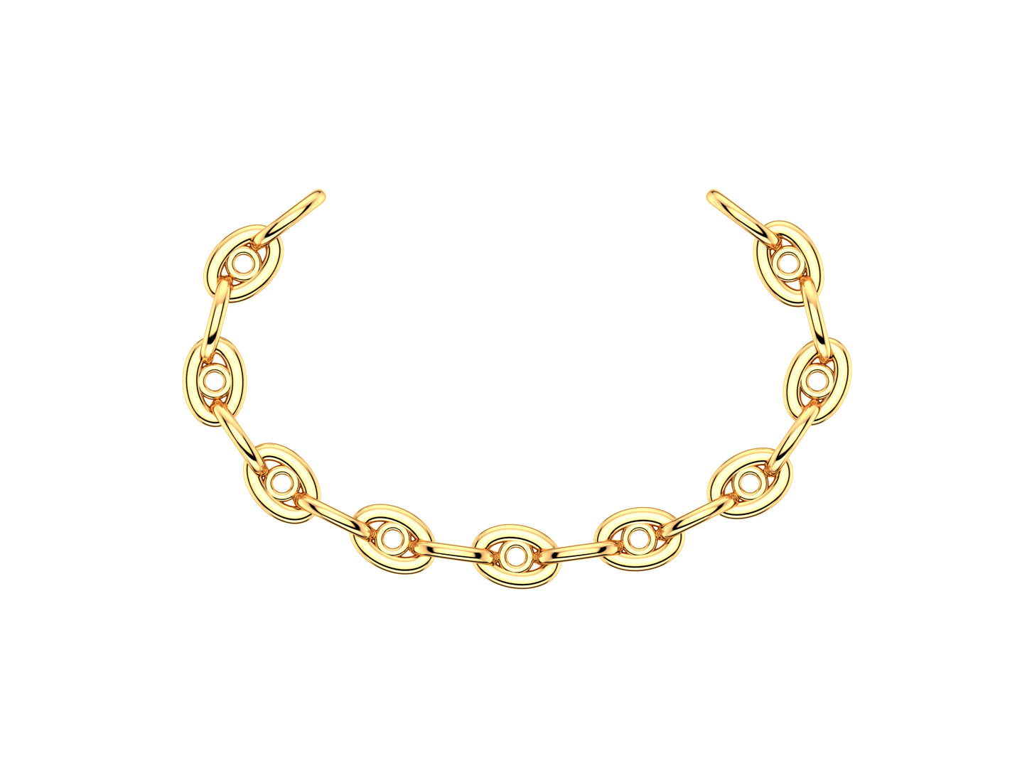 Hit New Style WM bracelet, 18K yellow gold, width 6,8 mm.