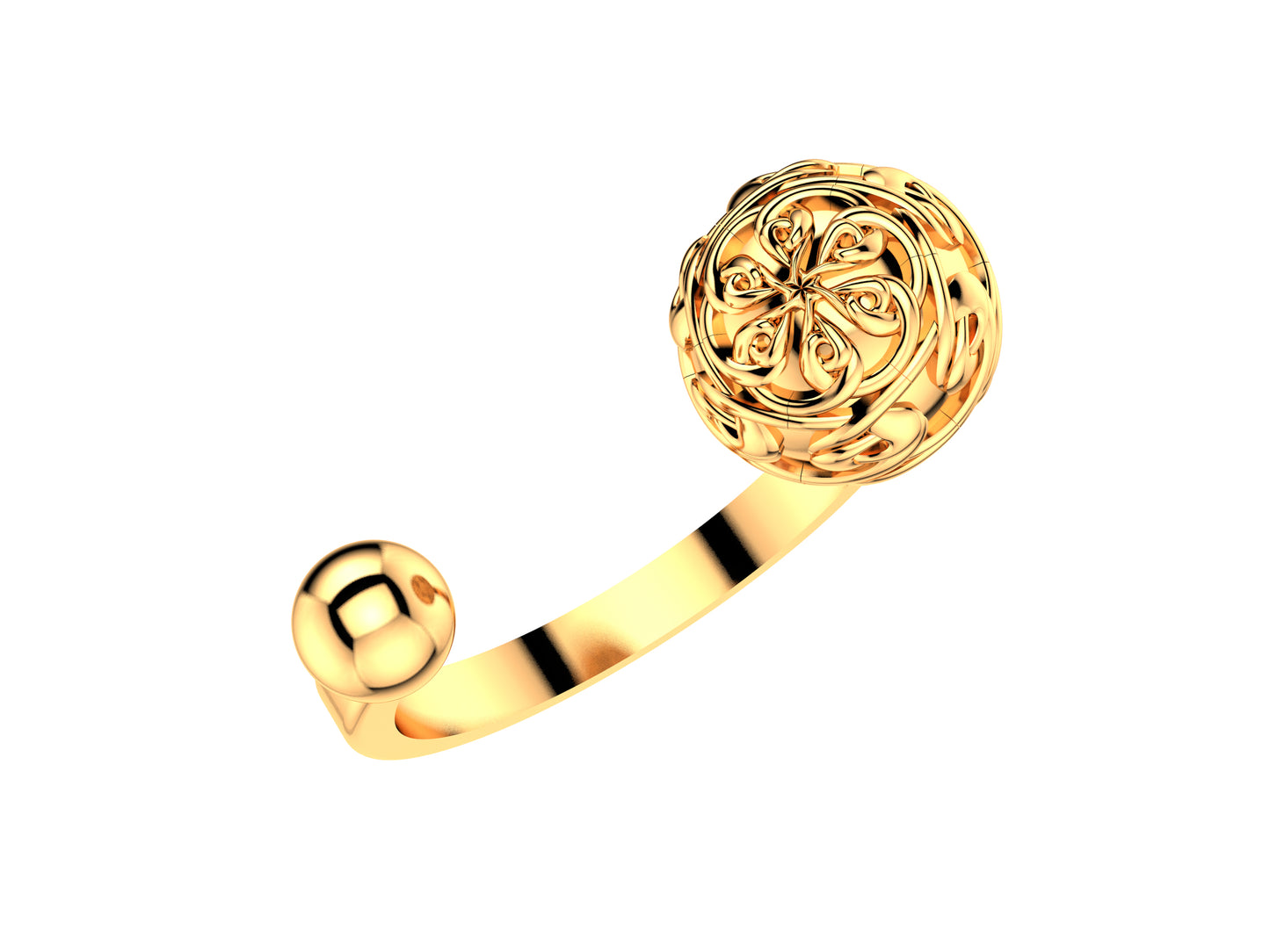 Flores de MatiJaro ring, 18K rose gold. Width bubbles of the pattern: 9.0 mm. and 4.3 mm.