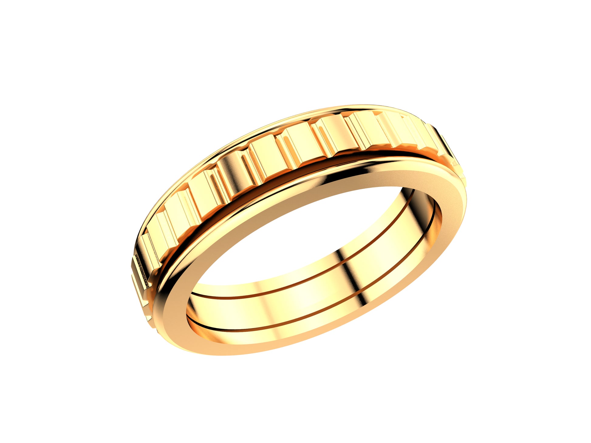 Hit New Style WM wedding band, width 4.0 mm, 18 K rose gold.