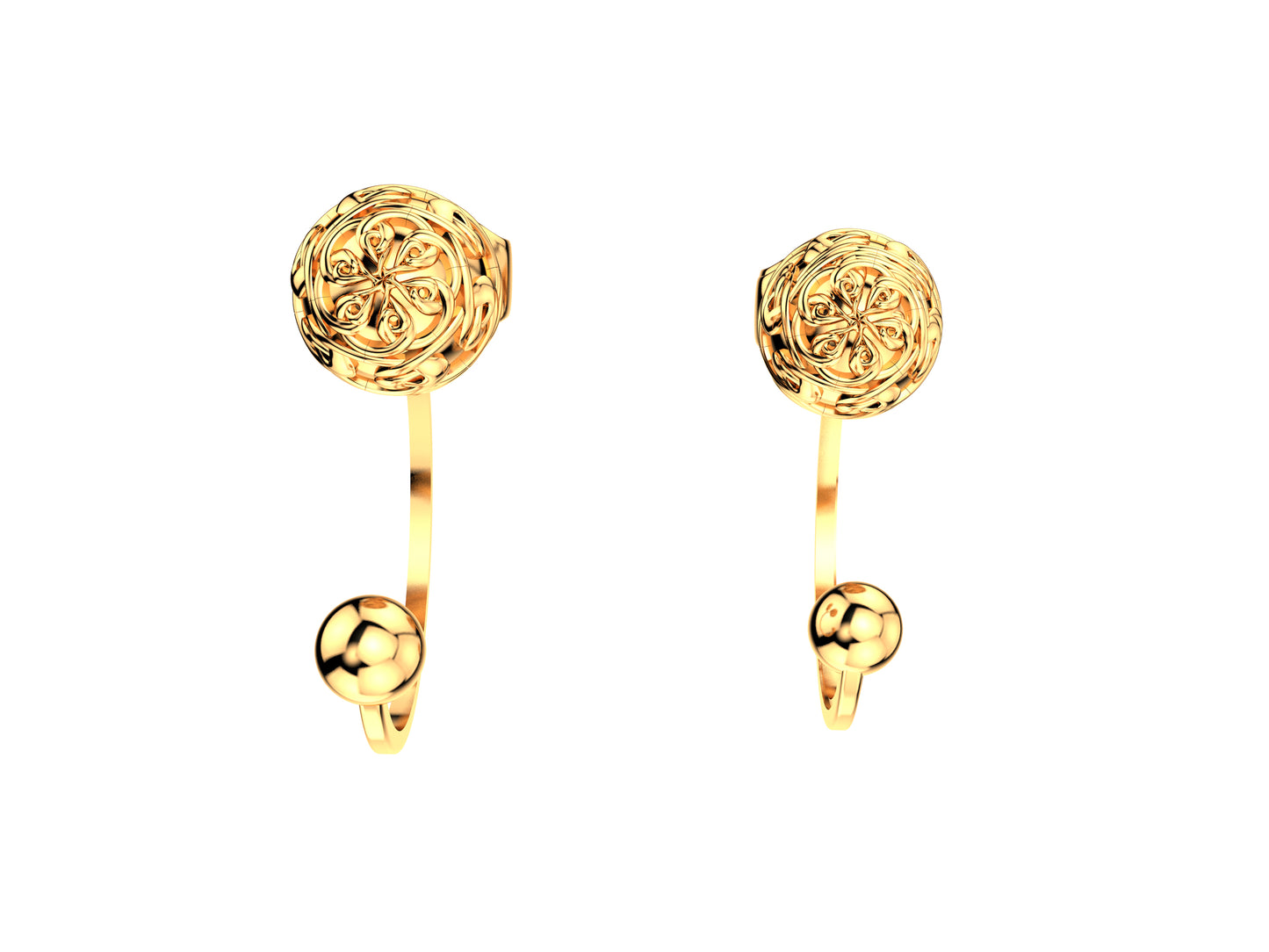 Flores de MatiJaro Flores earrings, 18K yellow gold.