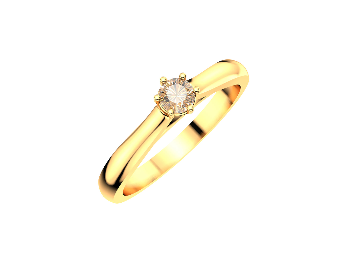 Forever engagement ring, 18K rose gold, set with a brilliant-cut diamond available in 0.1 to 0.19 carats. 