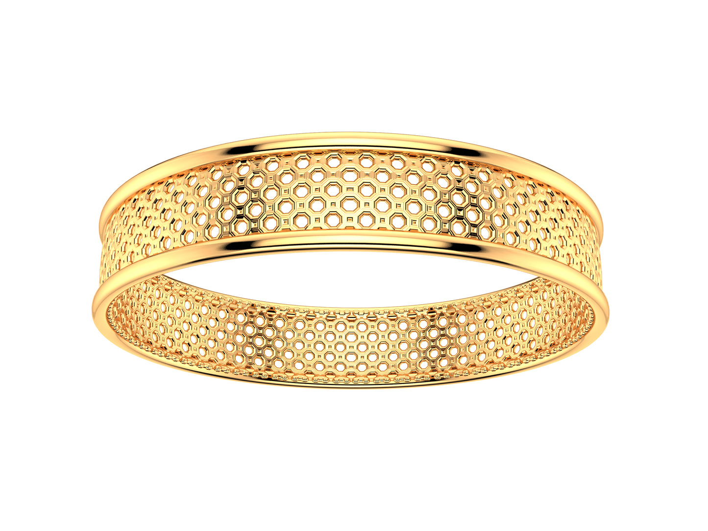 Hit New Style bracelet, 18K yellow gold. Width: 12.00 mm.