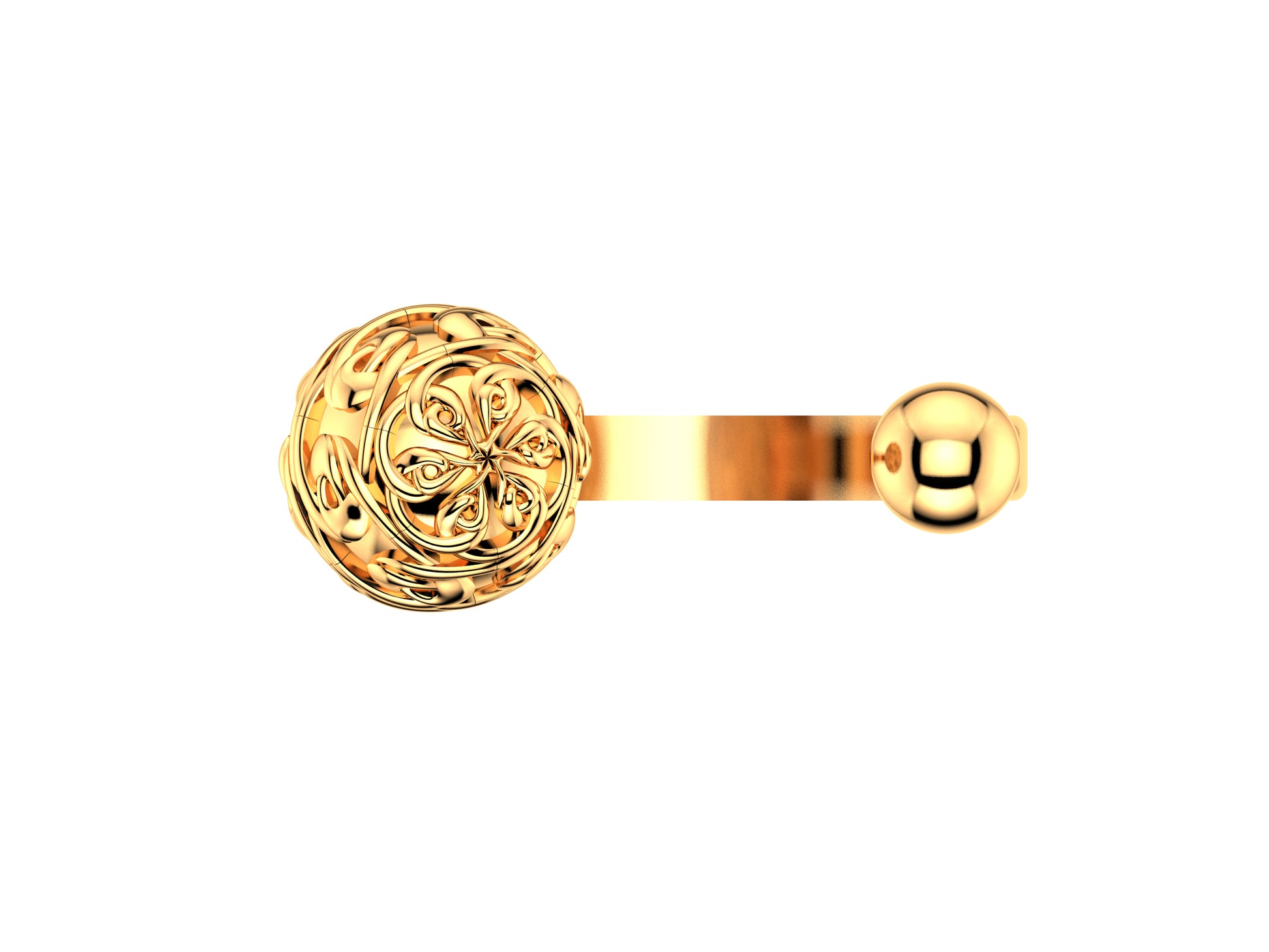 Flores de MatiJaro ring, 18K rose gold. Width bubbles of the pattern: 9.0 mm. and 4.3 mm.