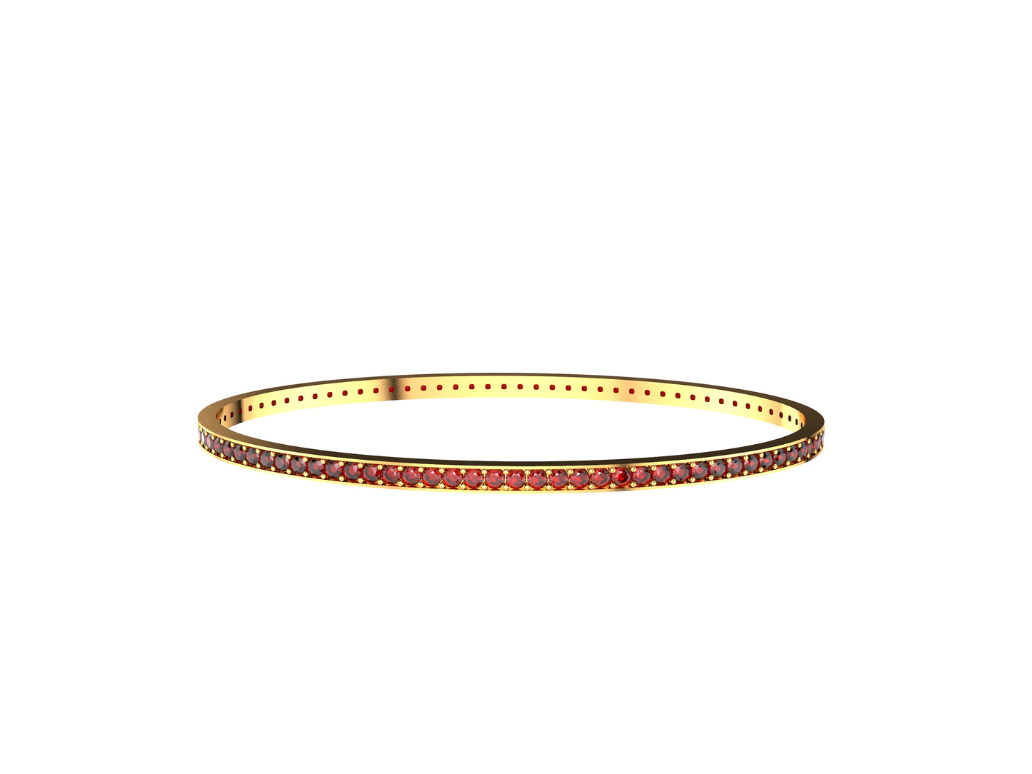 Rainbow bracelet, 18K rose gold, set with 88 rubie.