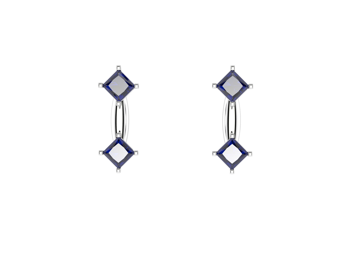 Gemme's De La Divinite earrings, 18K white gold, blue sapphires. Width: x mm. Inner diameter: x mm.