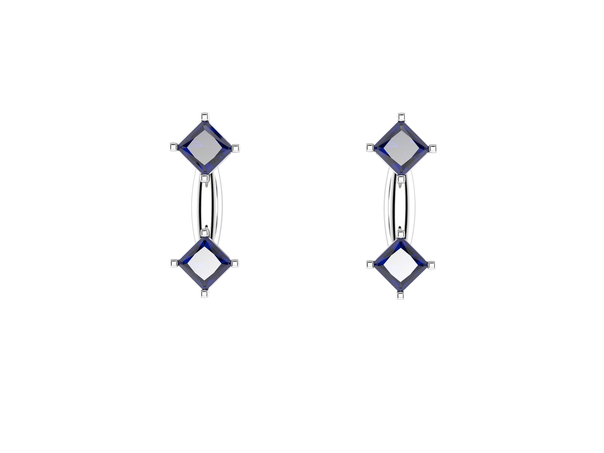 Gemme's De La Divinite earrings, 18K white gold, blue sapphires. Width: x mm. Inner diameter: x mm.