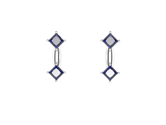 Gemmes De La Divinite earrings, 18K white gold, blue sapphire.