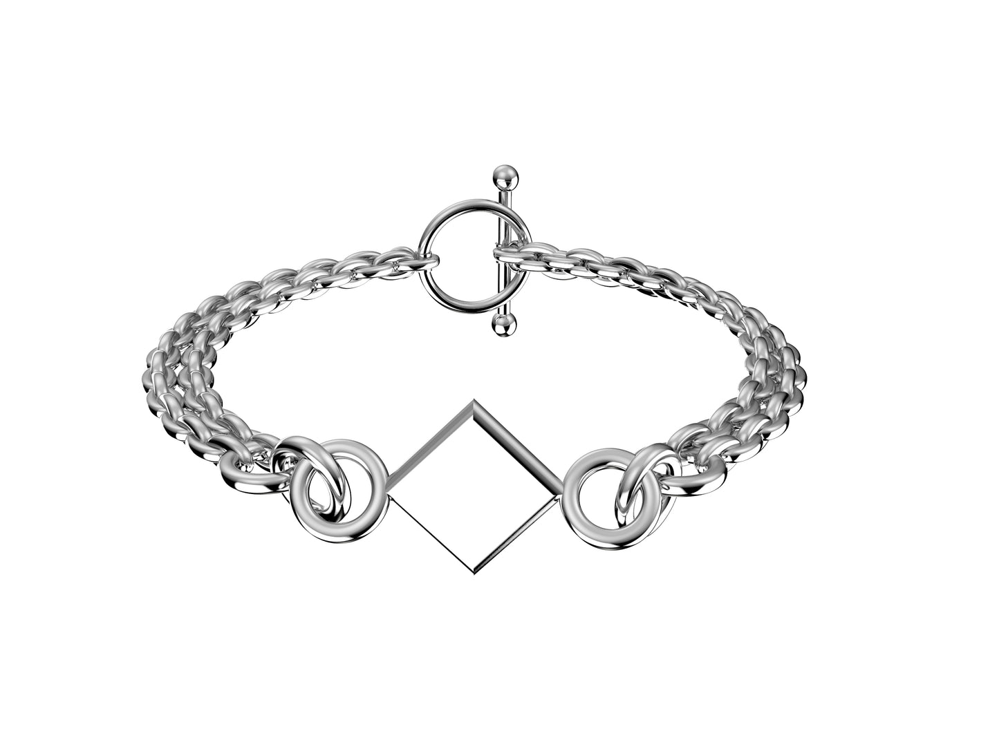 Hit New Style bracelet, sterling silver. Diameter of the pattern: 14 mm.