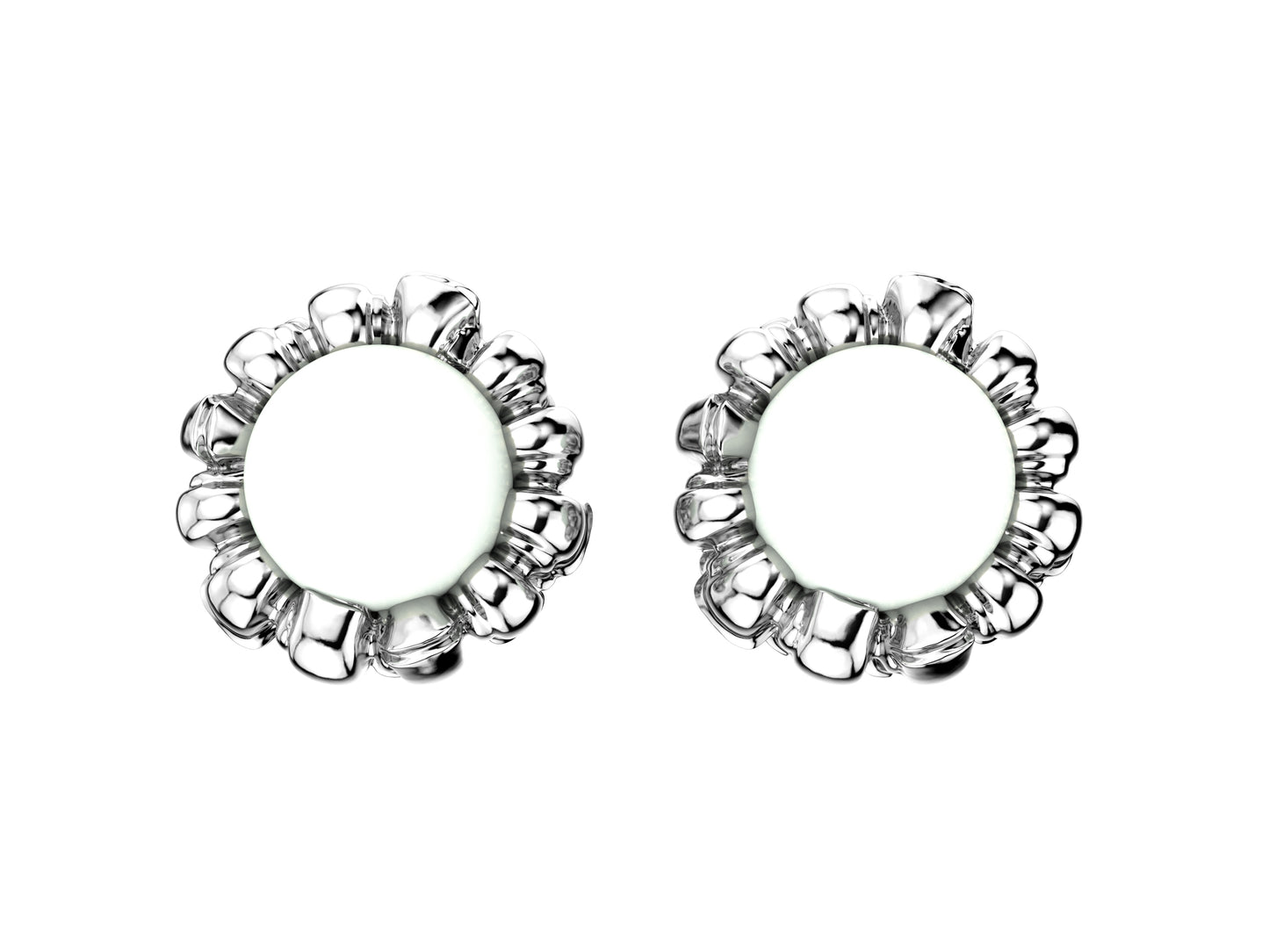 MatiJaro pearls earrings, 18K white gold, each set with an Akoya pearl.