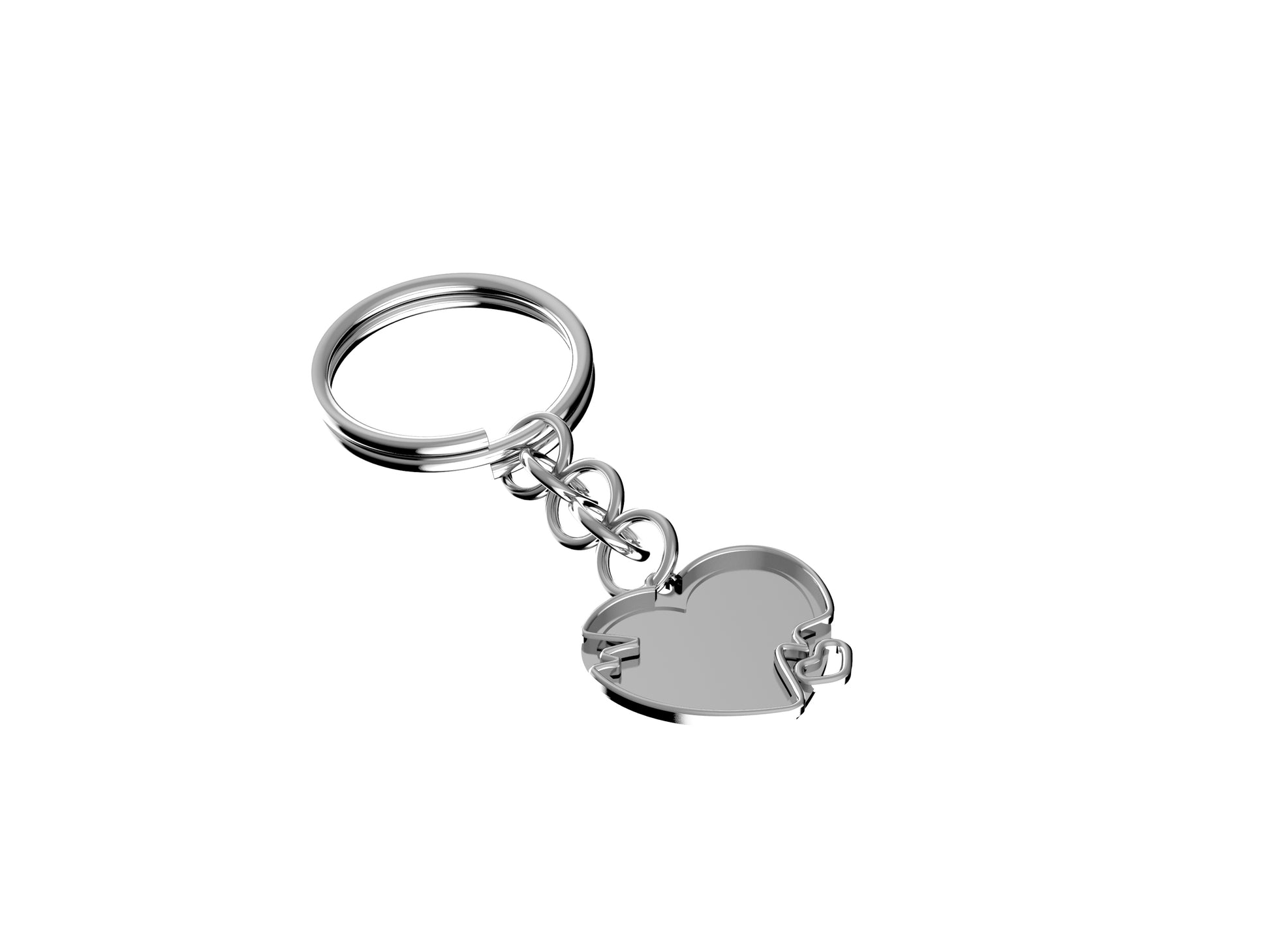 Heart keyring in sterling silver.