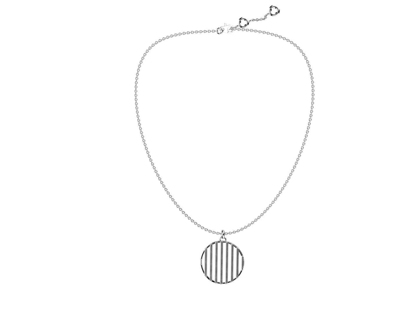 Hit New Style necklace, sterling silver. Inner diameter: 25 mm. Chain length: 640 mm.