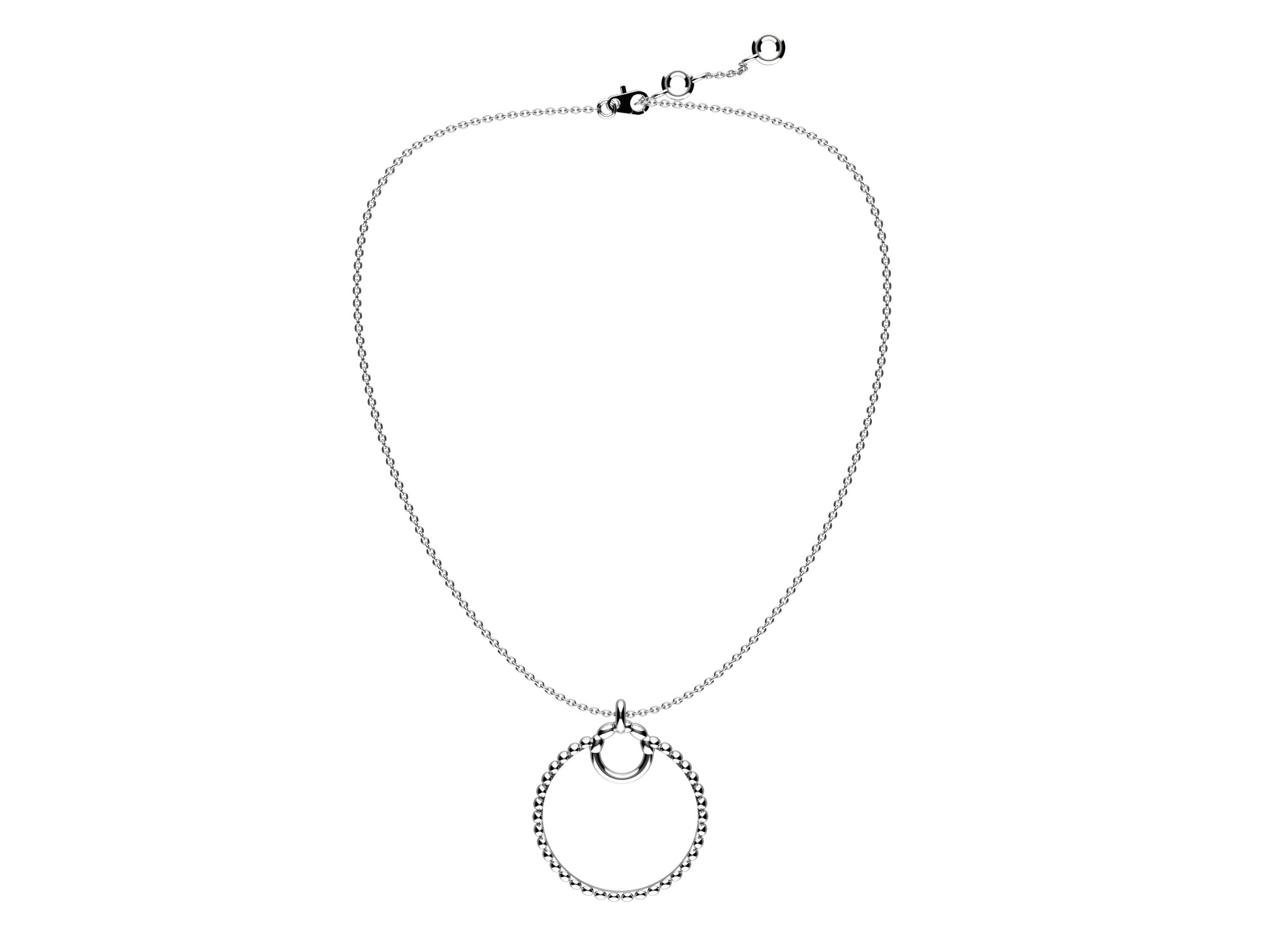 Hit New Style necklace, sterling silver. Inner diameter 35mm. Chain length: 420 mm.