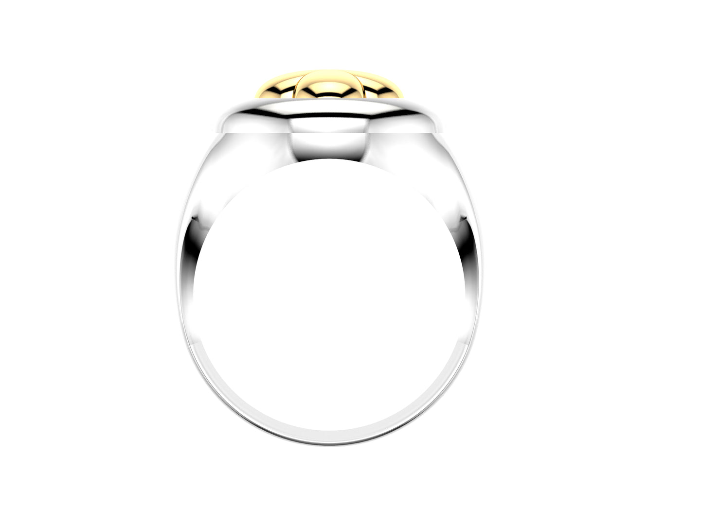 Flores de MatiJaro WM ring, 18K white gold, yellow gold. Width of the pattern: 14.0 mm.