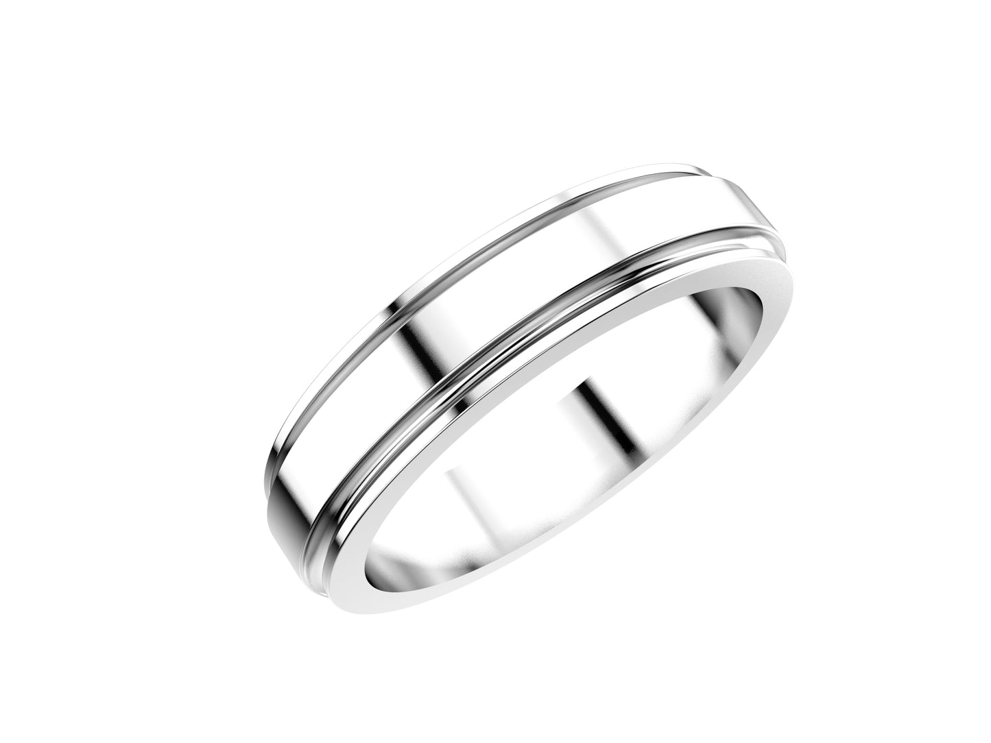 Love wedding band, width 4.5 mm, platina 950.