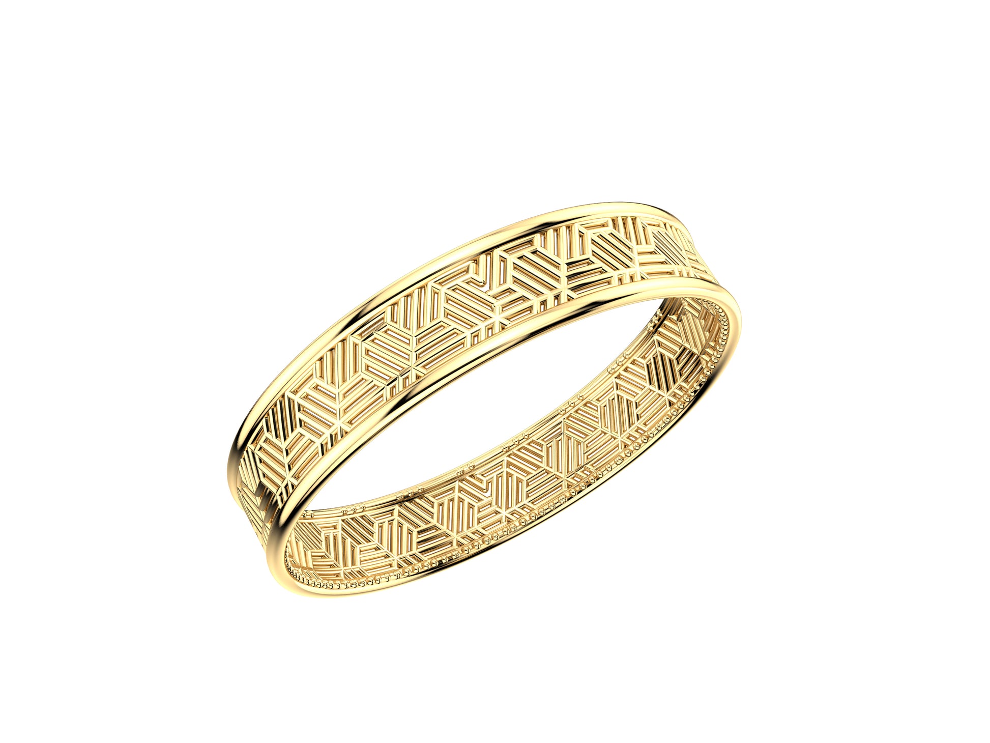 Hit New Style bracelet, 18K yellow gold. Width: 12.00 mm.