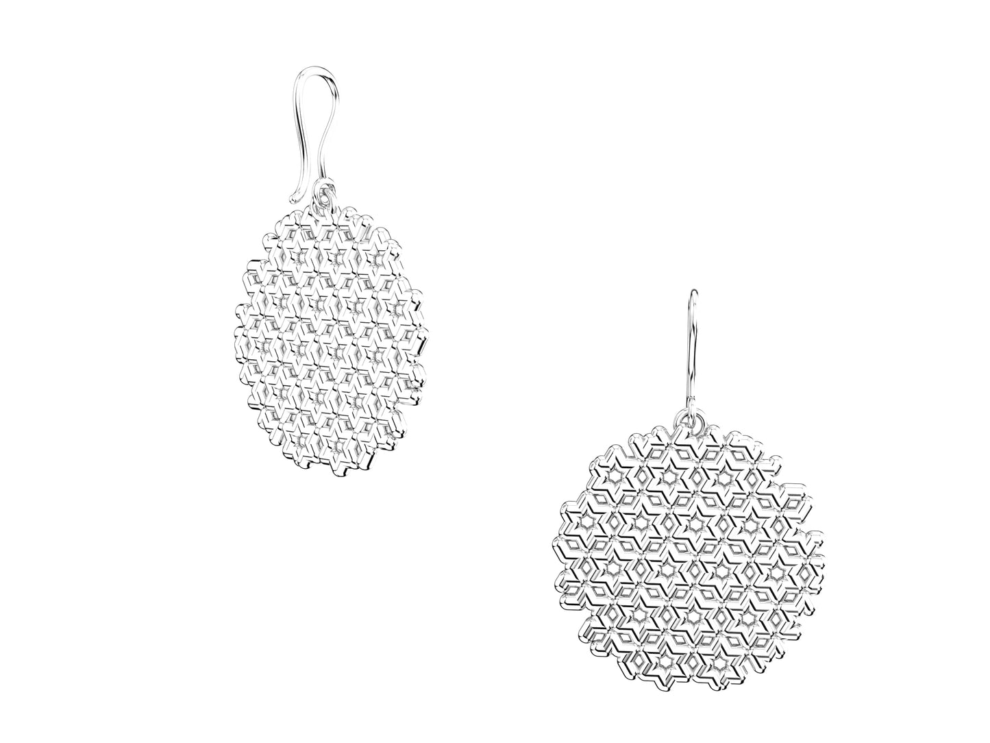 Hit New Style earrings, sterling silver. Inner diameter 26 mm.