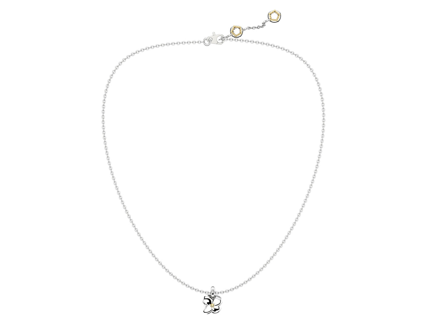 Flores de MatiJaro necklace, 18K white gold. Length: 60 – 60.4 cm. Width of the motif: 9 mm. Length of the motif: 9 mm.