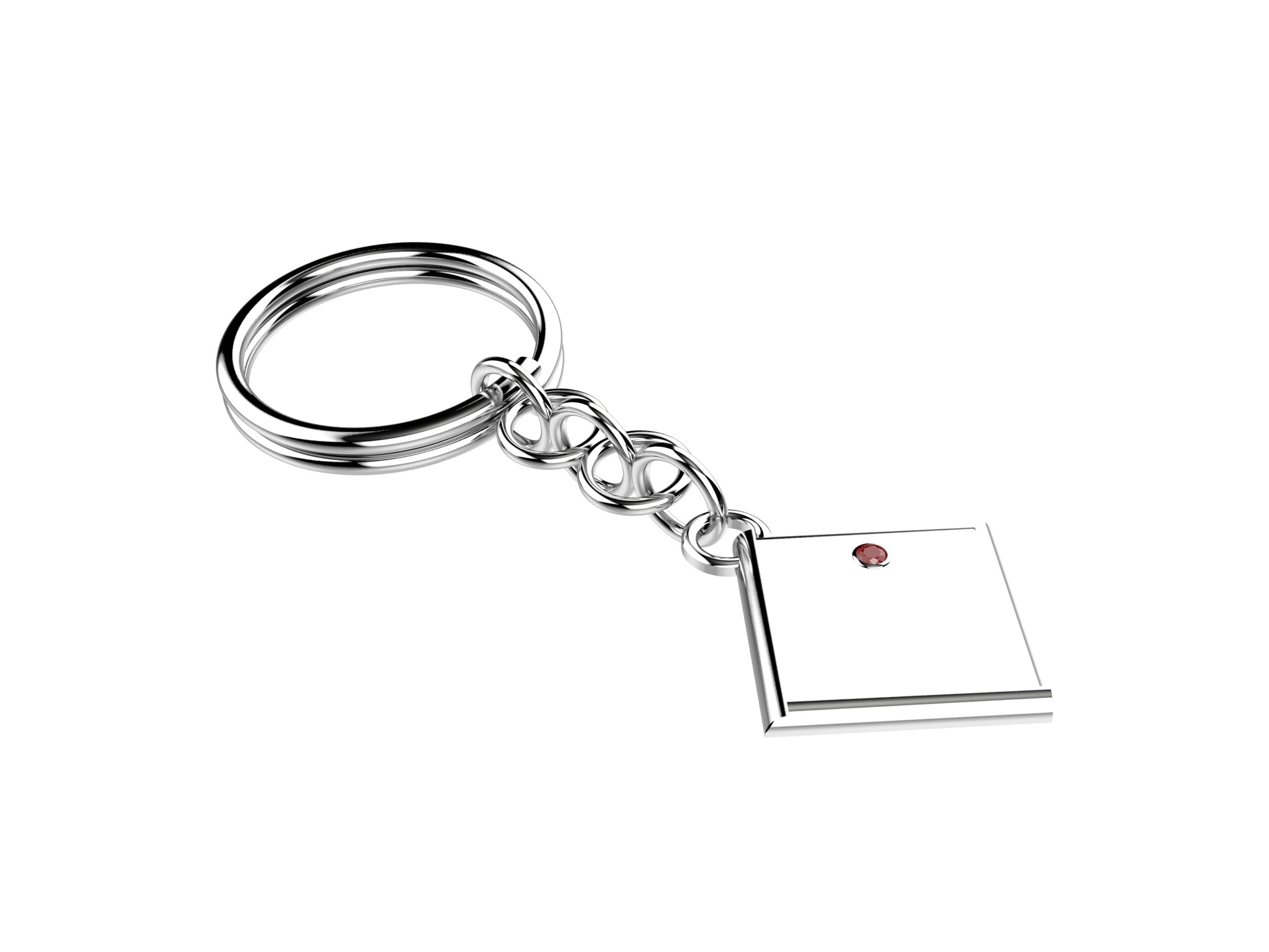 Hit New Style key ring in sterling silver, rubby.