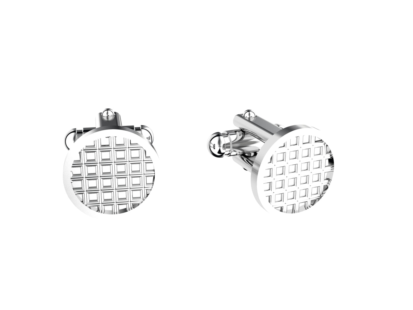 Hit New Style cufflinks in palladium-finished sterling silver. Dimensions: 20.5 mm high x 17 mm wide. 