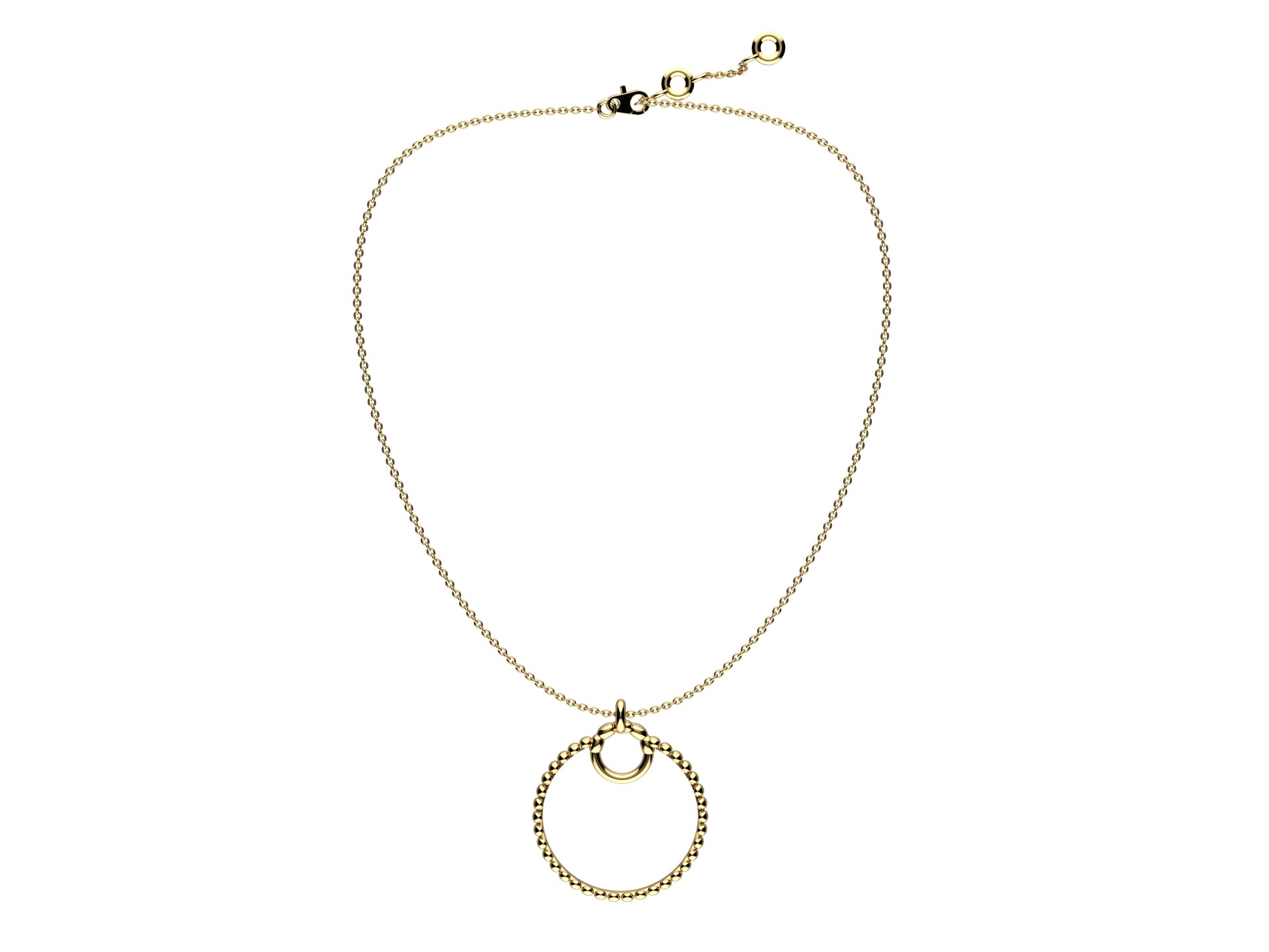 Hit New Style necklace, 18K yellow gold. Inner diameter 35mm. Chain length: 420 mm.